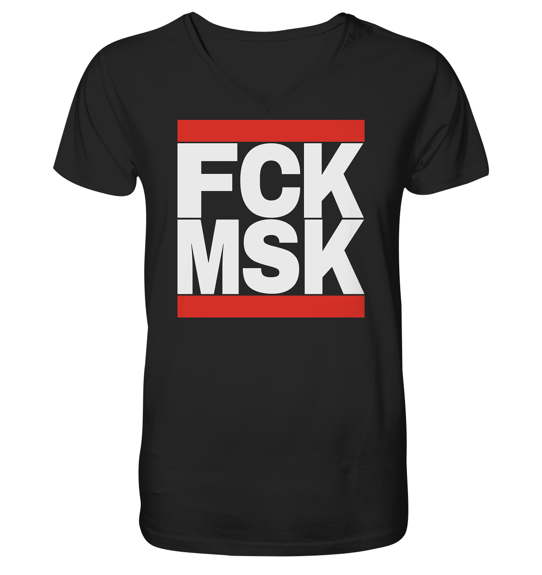 FCK MSK (weiße Schrift) - "Männer" V-Neck Shirt