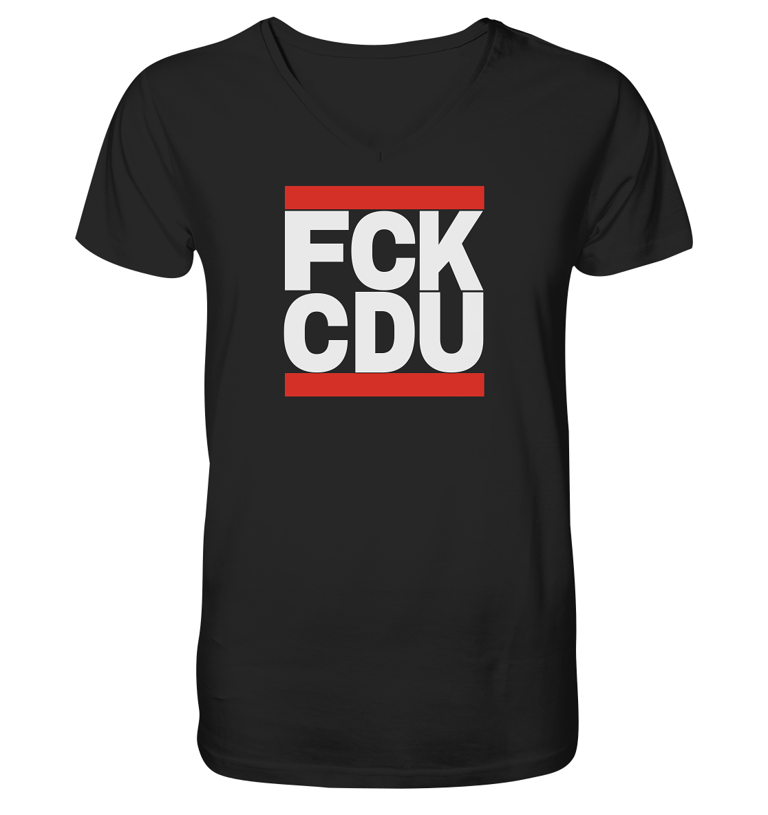 FCK CDU (weiße Schrift) - Mens Organic V-Neck Shirt