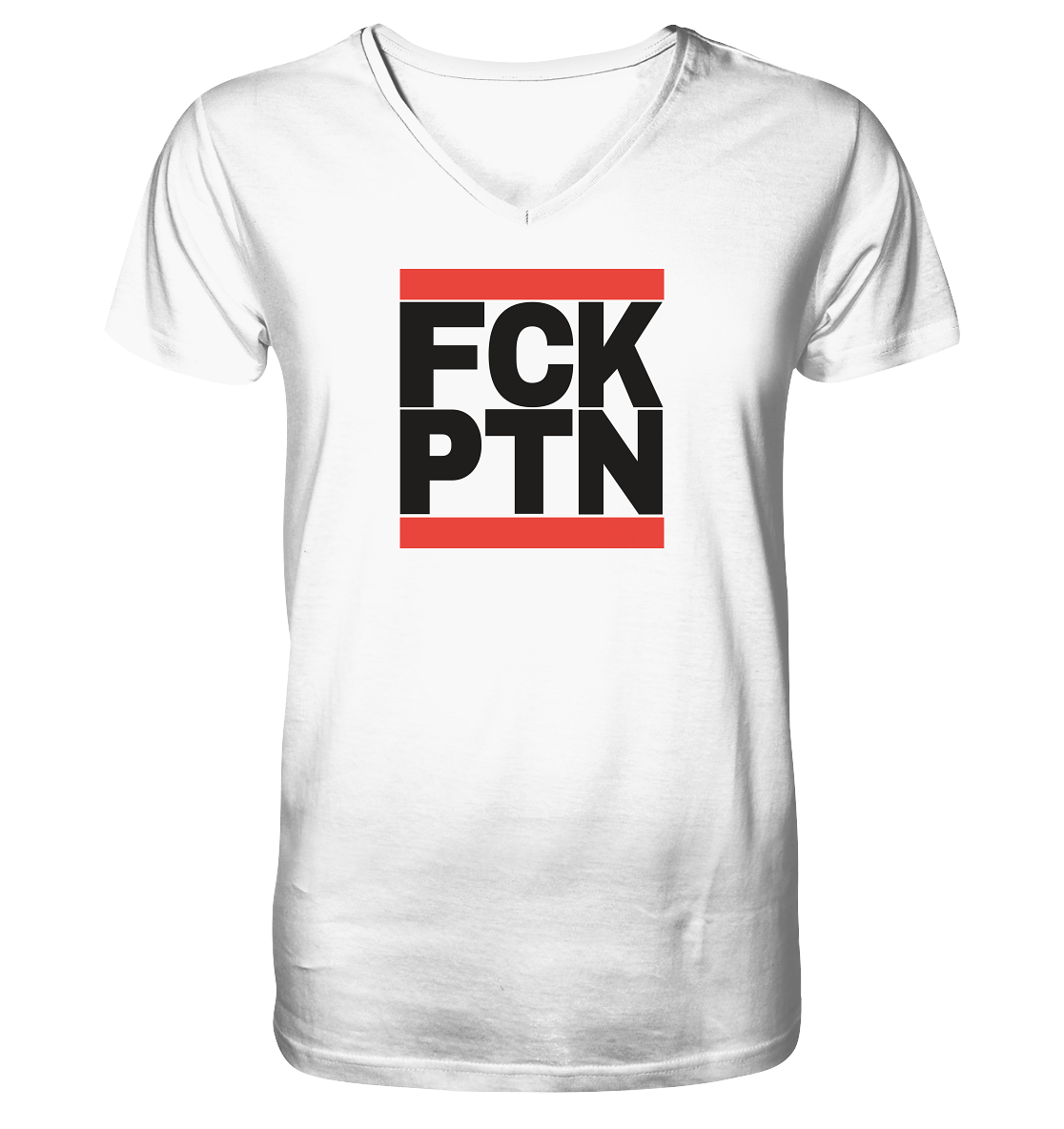 FCK PTN (schwarze Schrift) - Mens Organic V-Neck Shirt