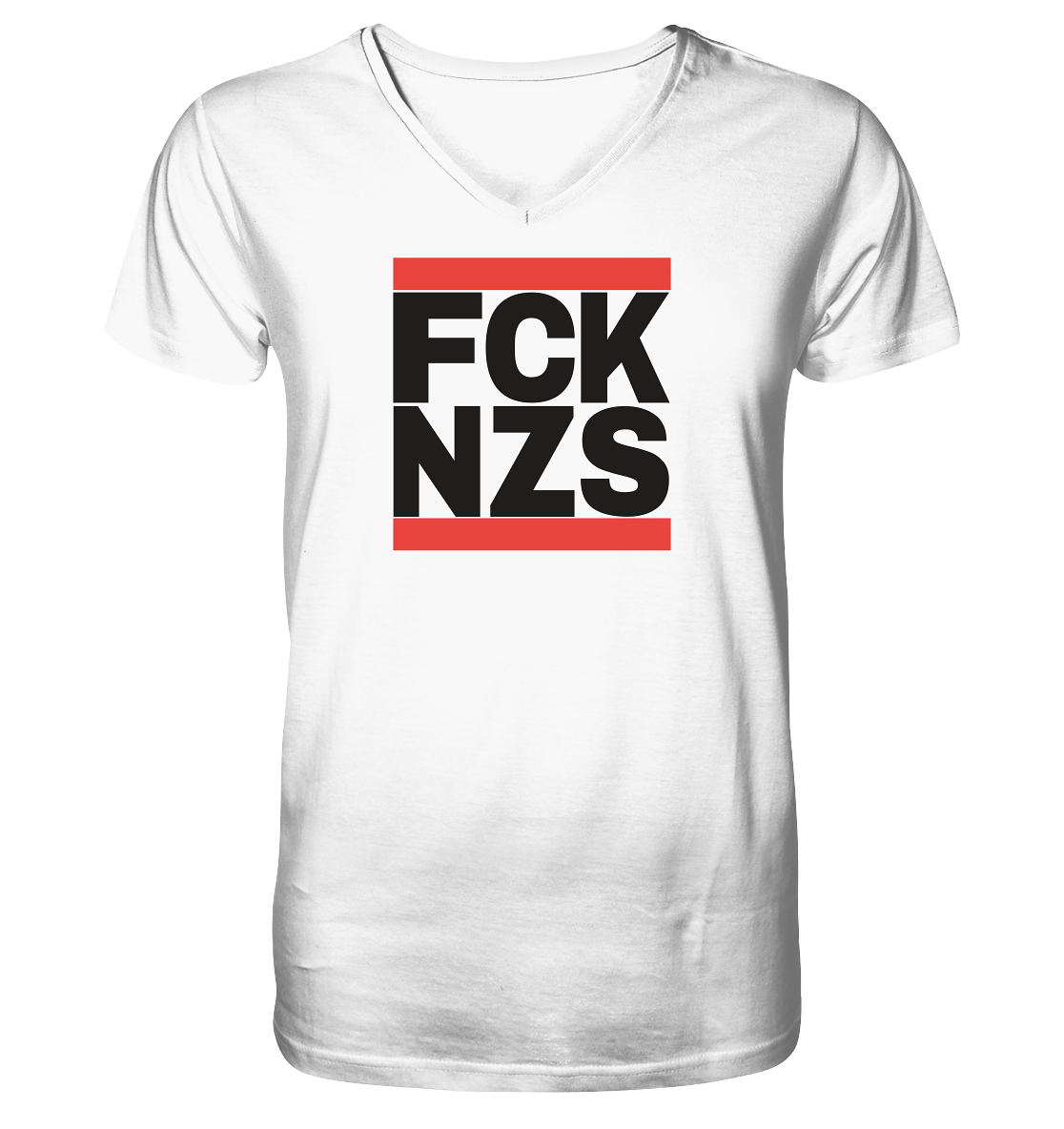 FCK NZS (schwarze Schrift) - "Männer" V-Neck Shirt