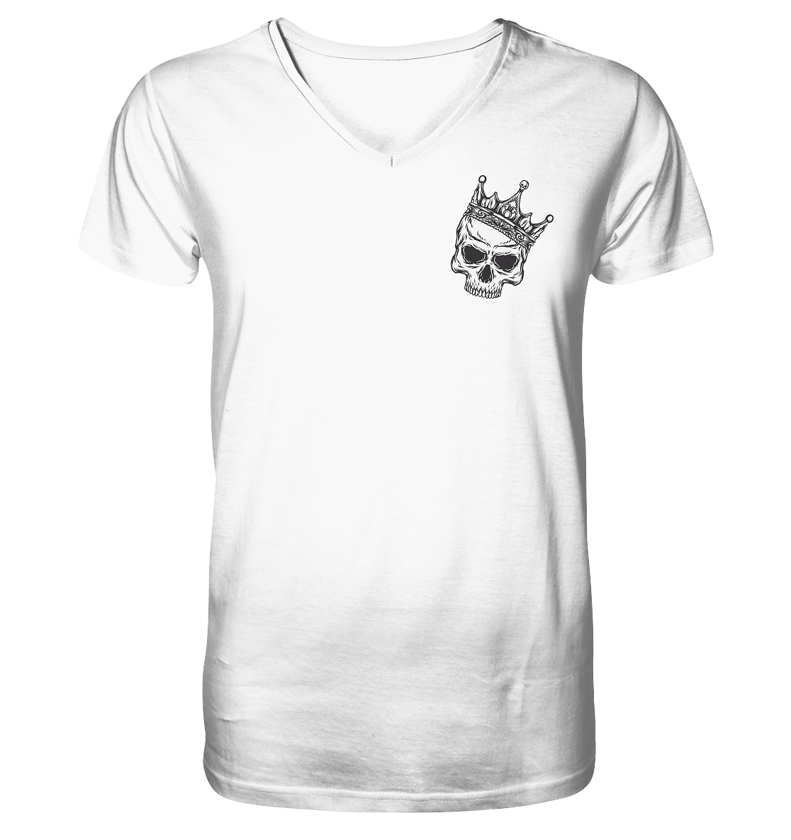 Eat the Rich "Skull Edition" Backprint - Mens Organic V-Neck Shirt