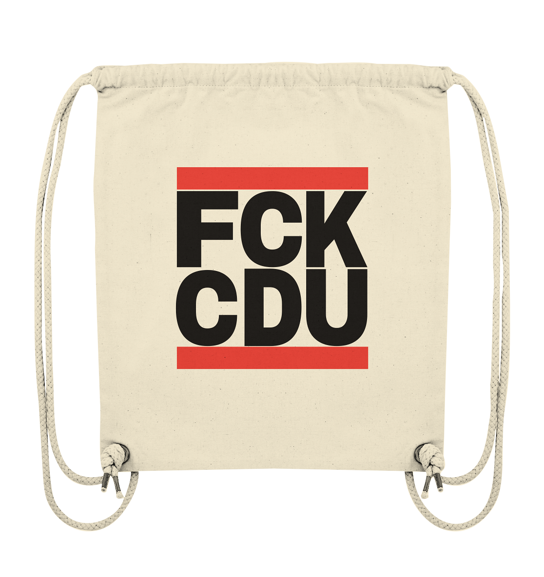 FCK CDU (schwarze Schrift) - Organic Gym-Bag