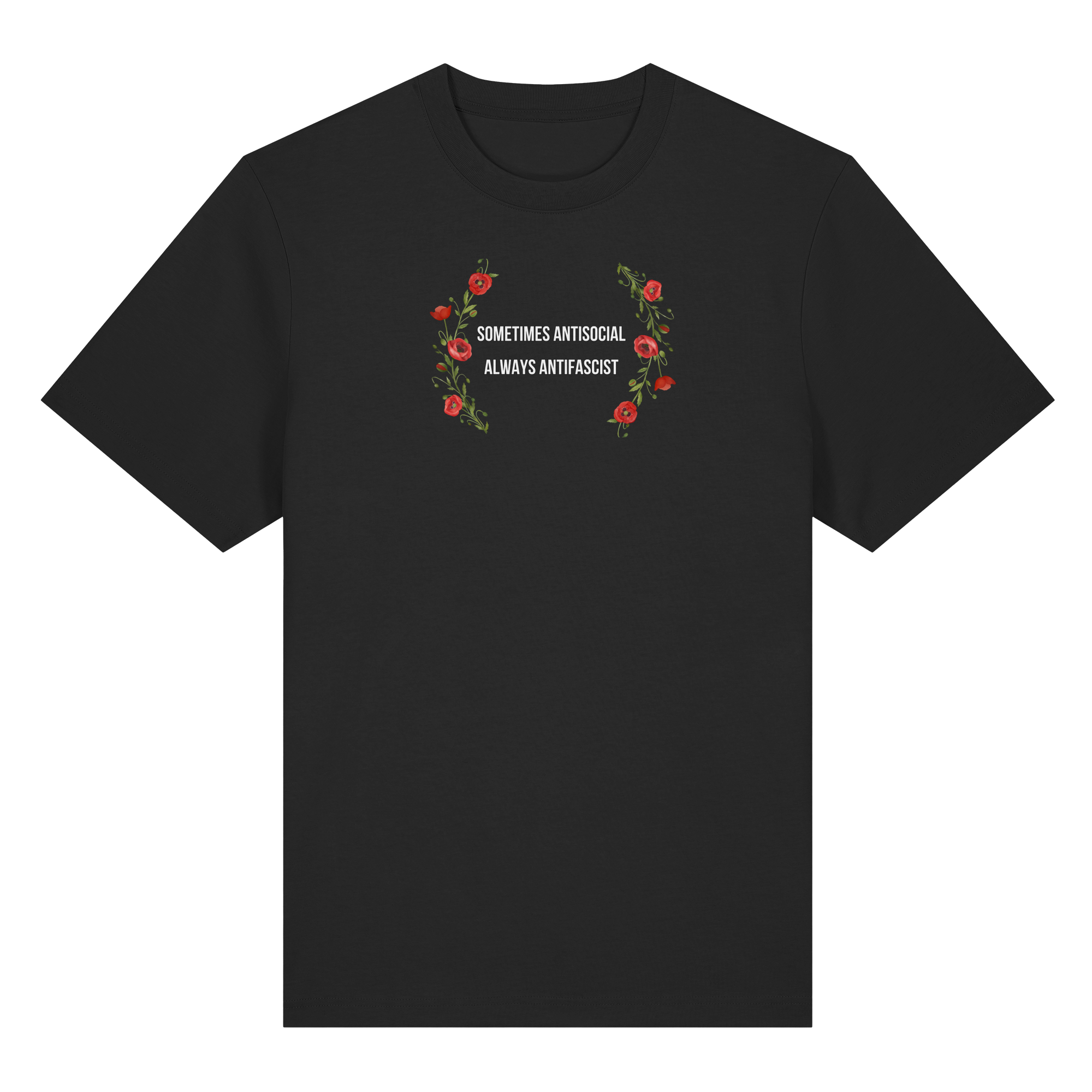 Sometimes Antisocial Always Antifascist - Heavy T-Shirt