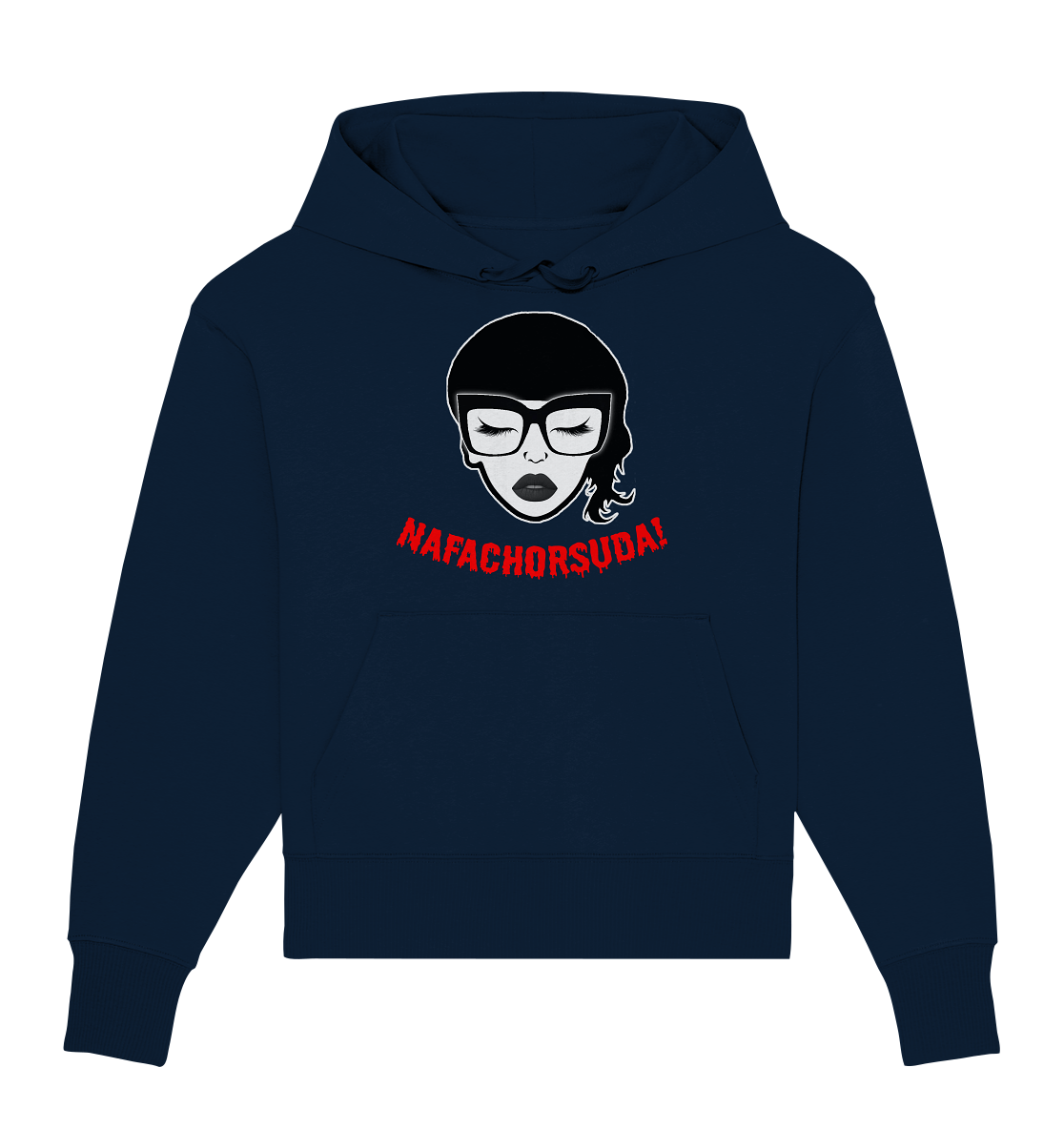 Nafachorsuda! Rote Schrift Oversize Hoodie