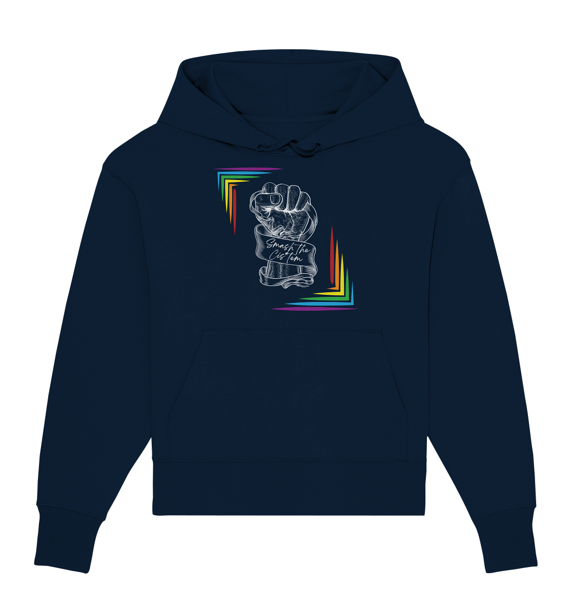 Smash The Cistem (weiße Schrift) Oversize Hoodie