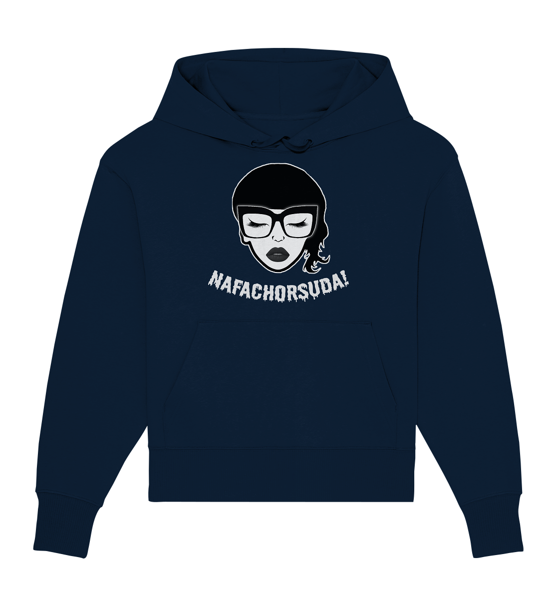 Nafachorsuda! Weiße Schrift Oversize Hoodie