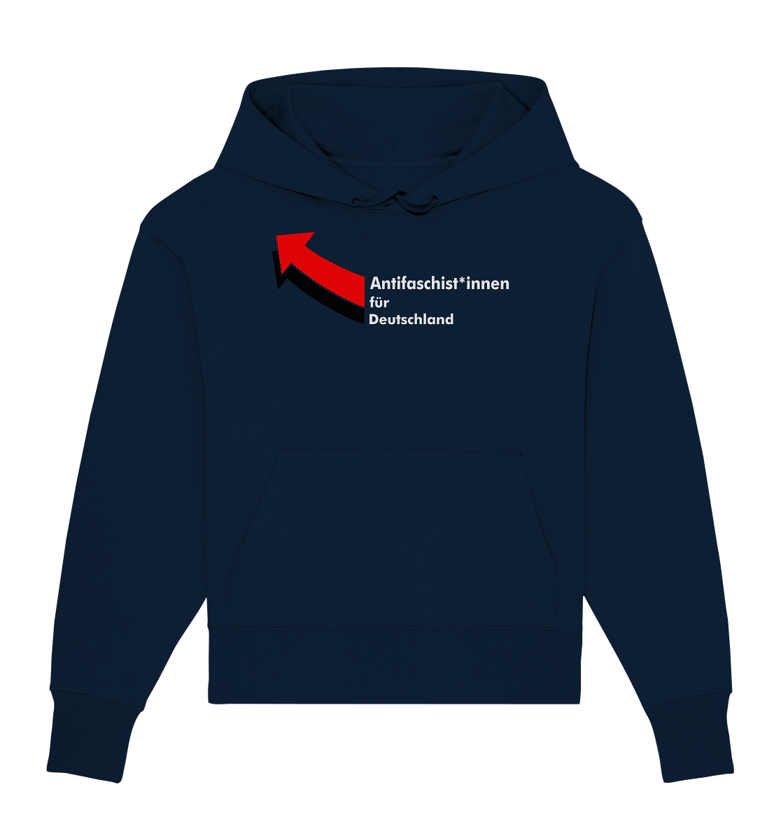 Antifaschist*innen für Deutschland (weiße Schrift) Oversize Hoodie