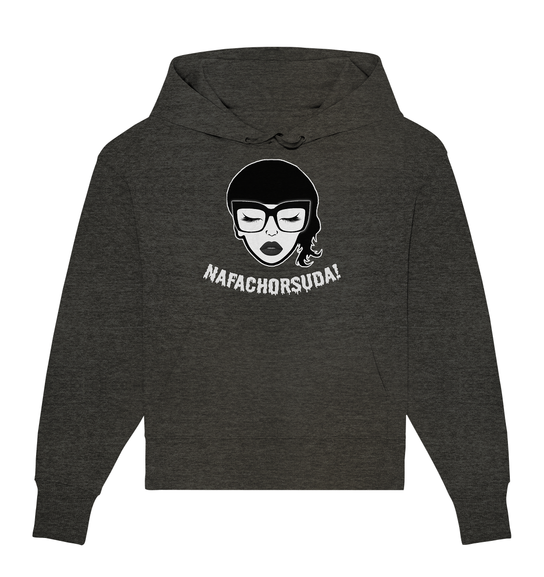 Nafachorsuda! Weiße Schrift Oversize Hoodie