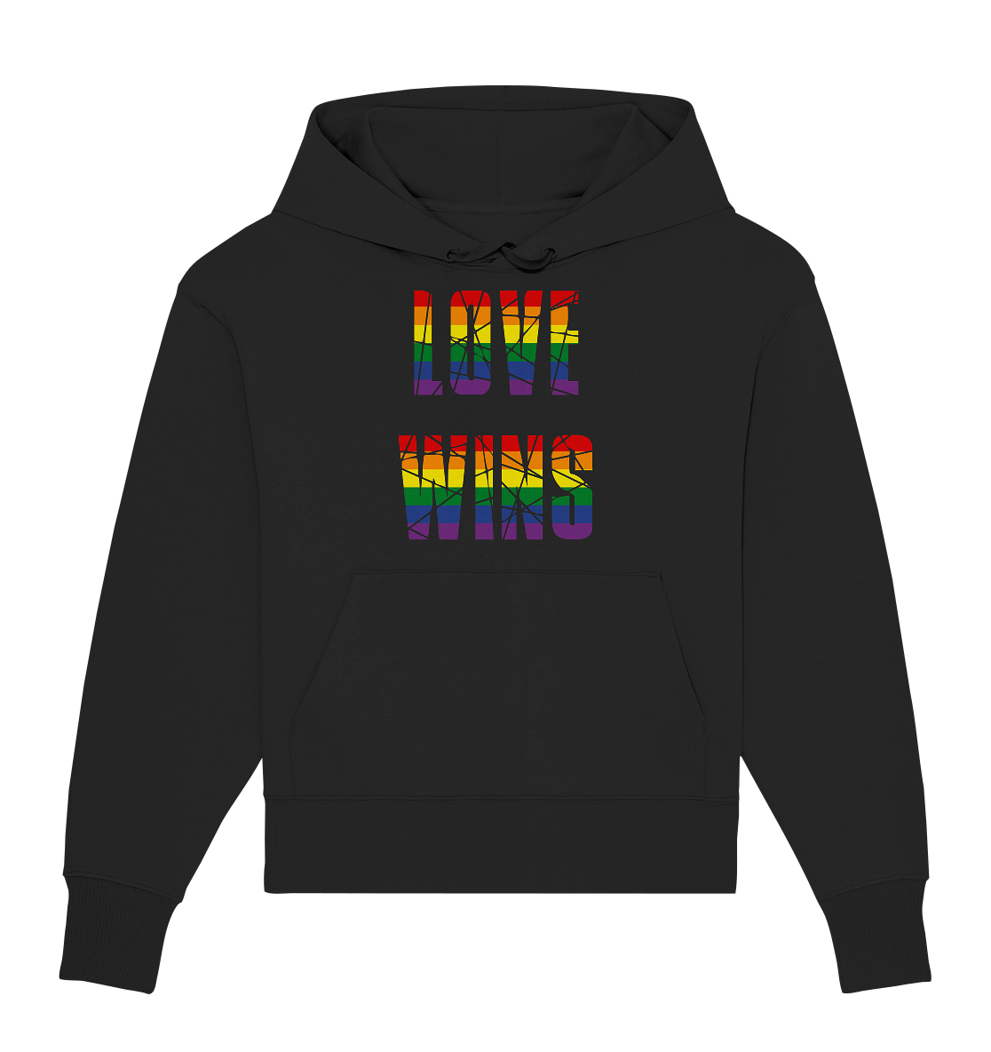 LOVE WINS in Regenbogen-Farben Oversize Hoodie