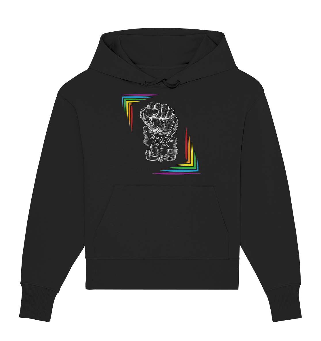 Smash The Cistem (weiße Schrift) Oversize Hoodie