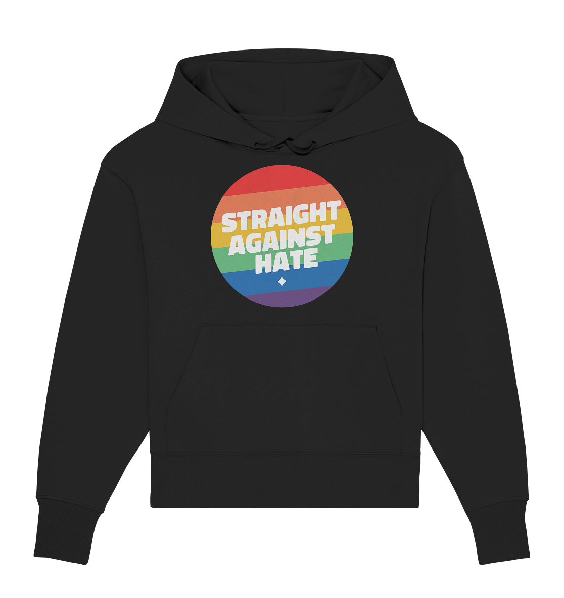 Straight Against Hate Badge Oversize Hoodie