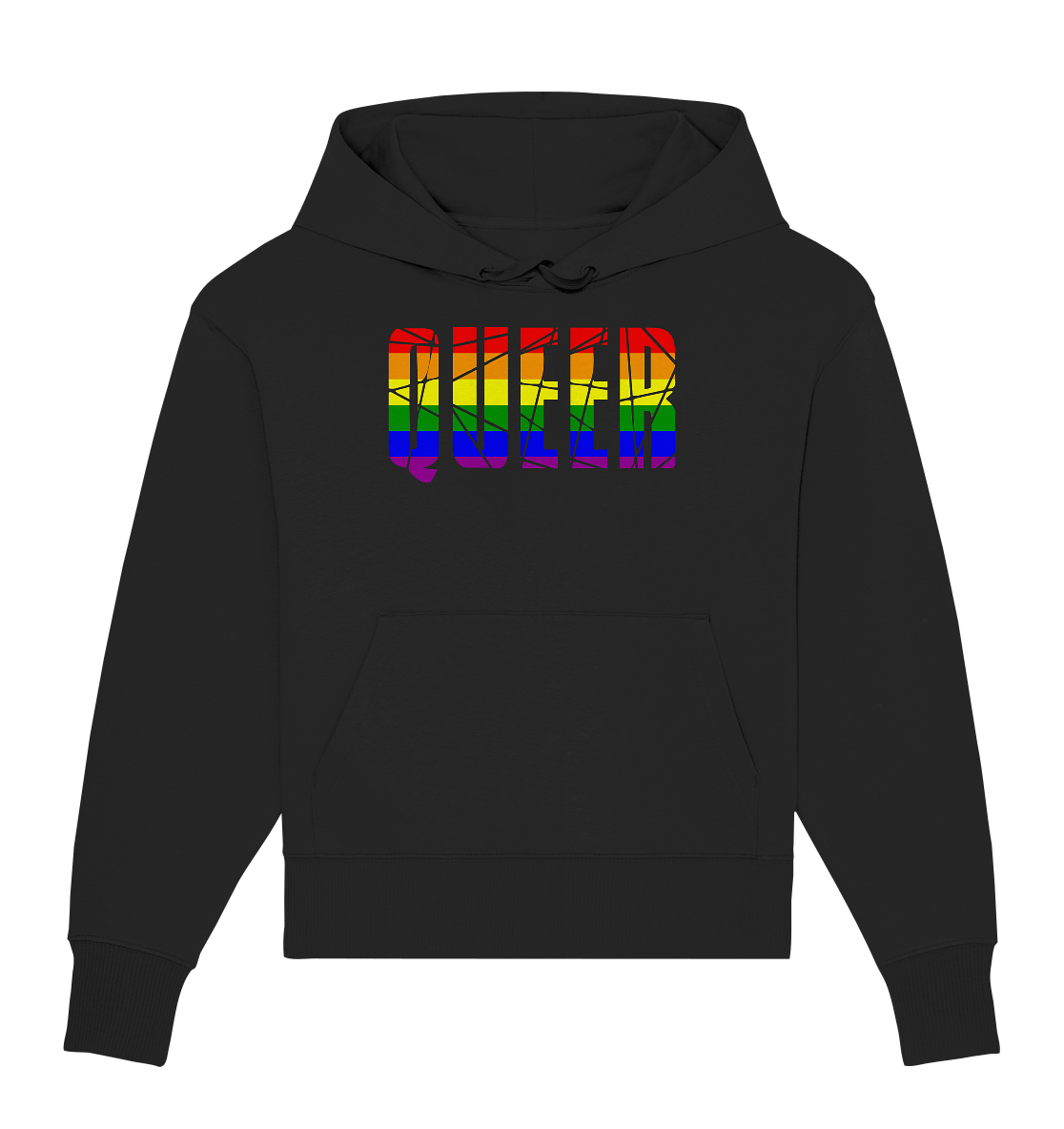 QUEER in Regenbogen-Farben Oversize Hoodie