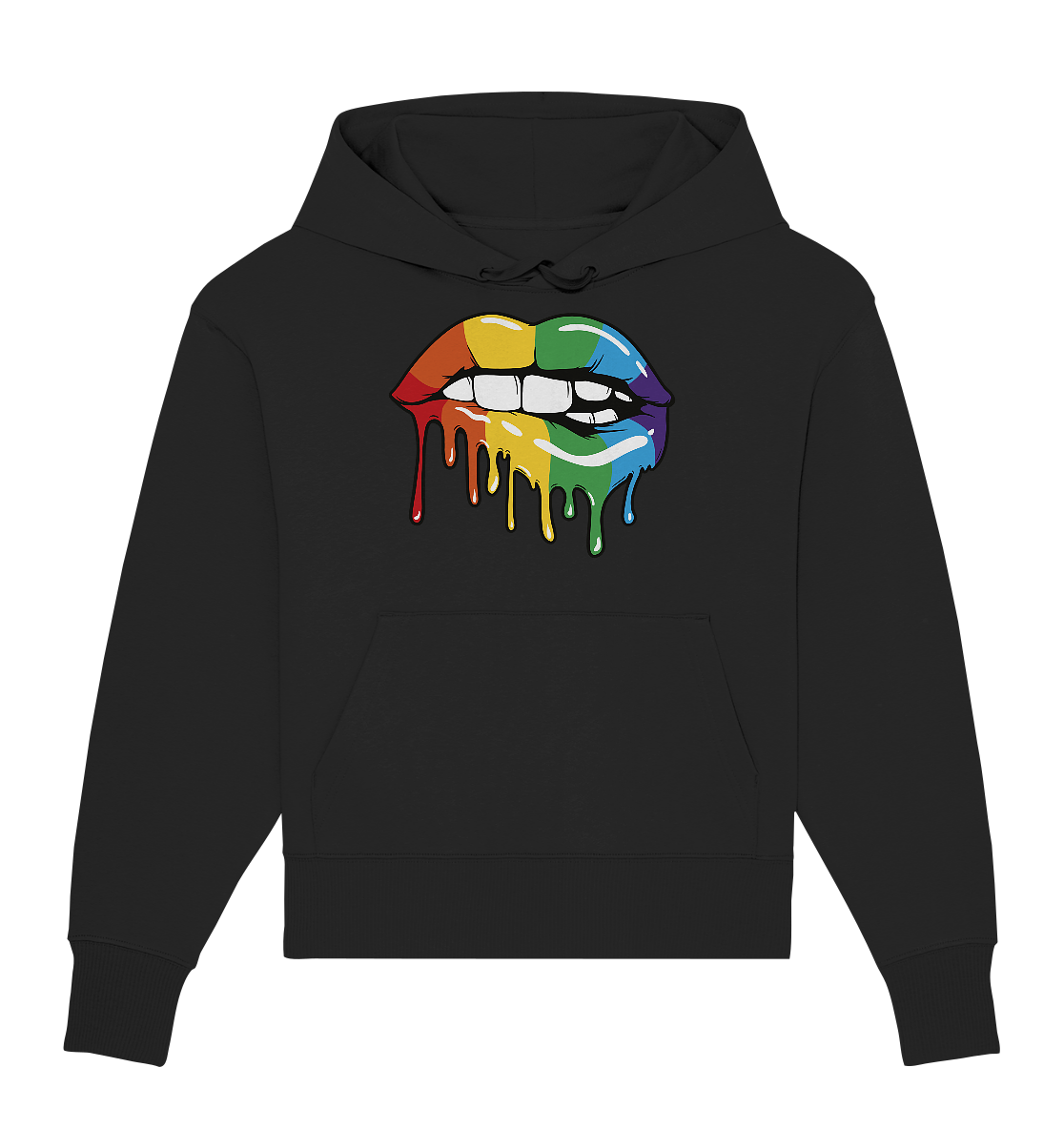 Regenbogen Lippen Oversize Hoodie