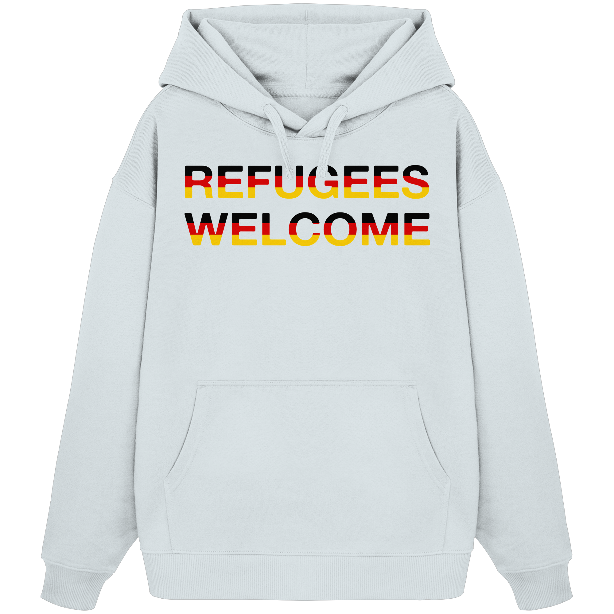 Refugees Welcome in Deutschlandfarben Oversize Hoodie