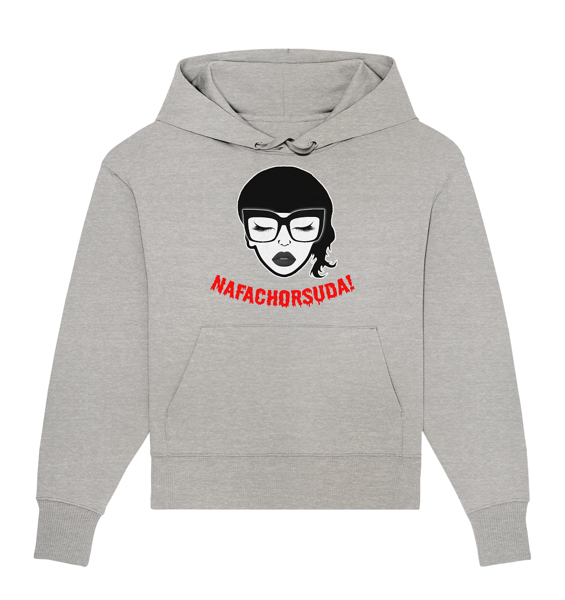 Nafachorsuda! Rote Schrift Oversize Hoodie