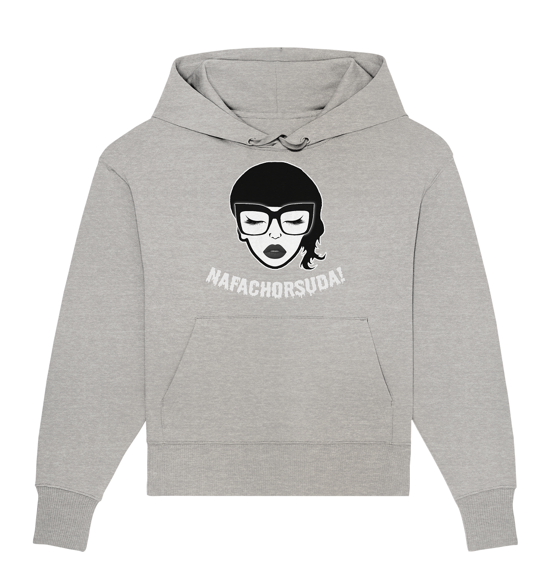 Nafachorsuda! Weiße Schrift Oversize Hoodie