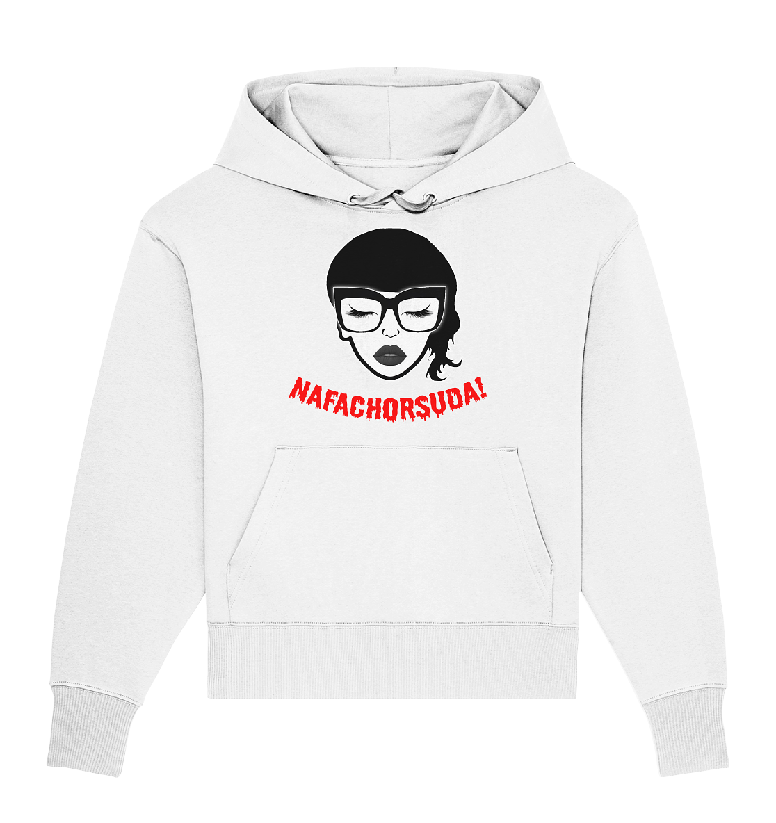 Nafachorsuda! Rote Schrift Oversize Hoodie