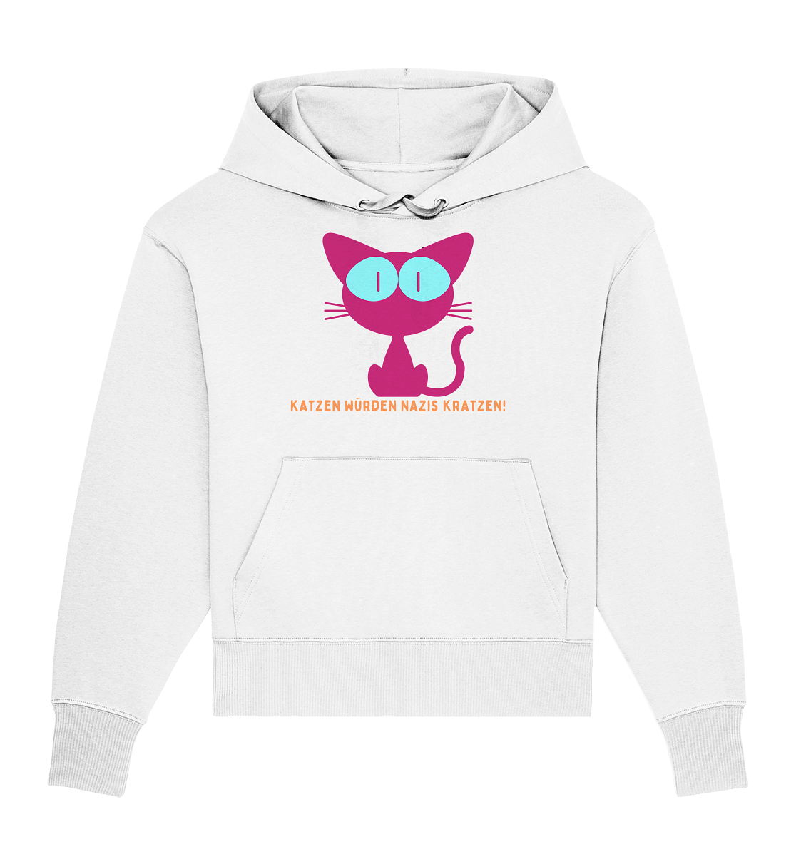 Katzen würden Nazis kratzen Oversize Hoodie