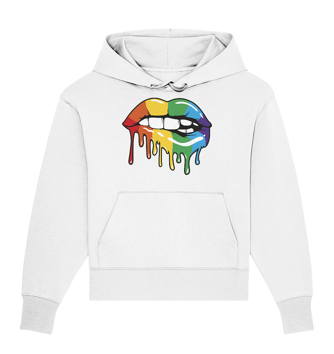 Regenbogen Lippen Oversize Hoodie