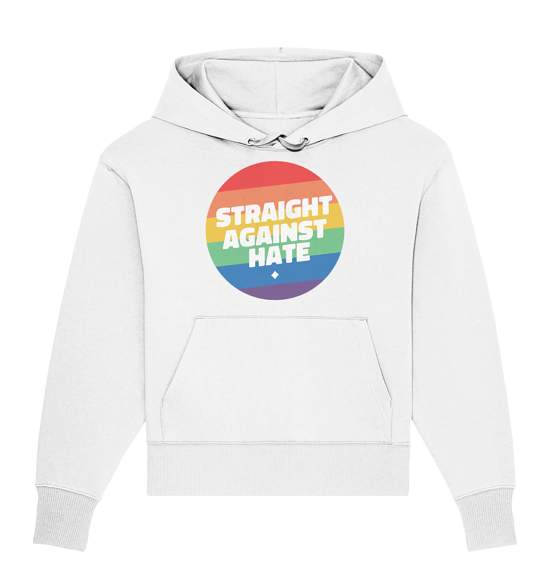 Straight Against Hate Badge Oversize Hoodie