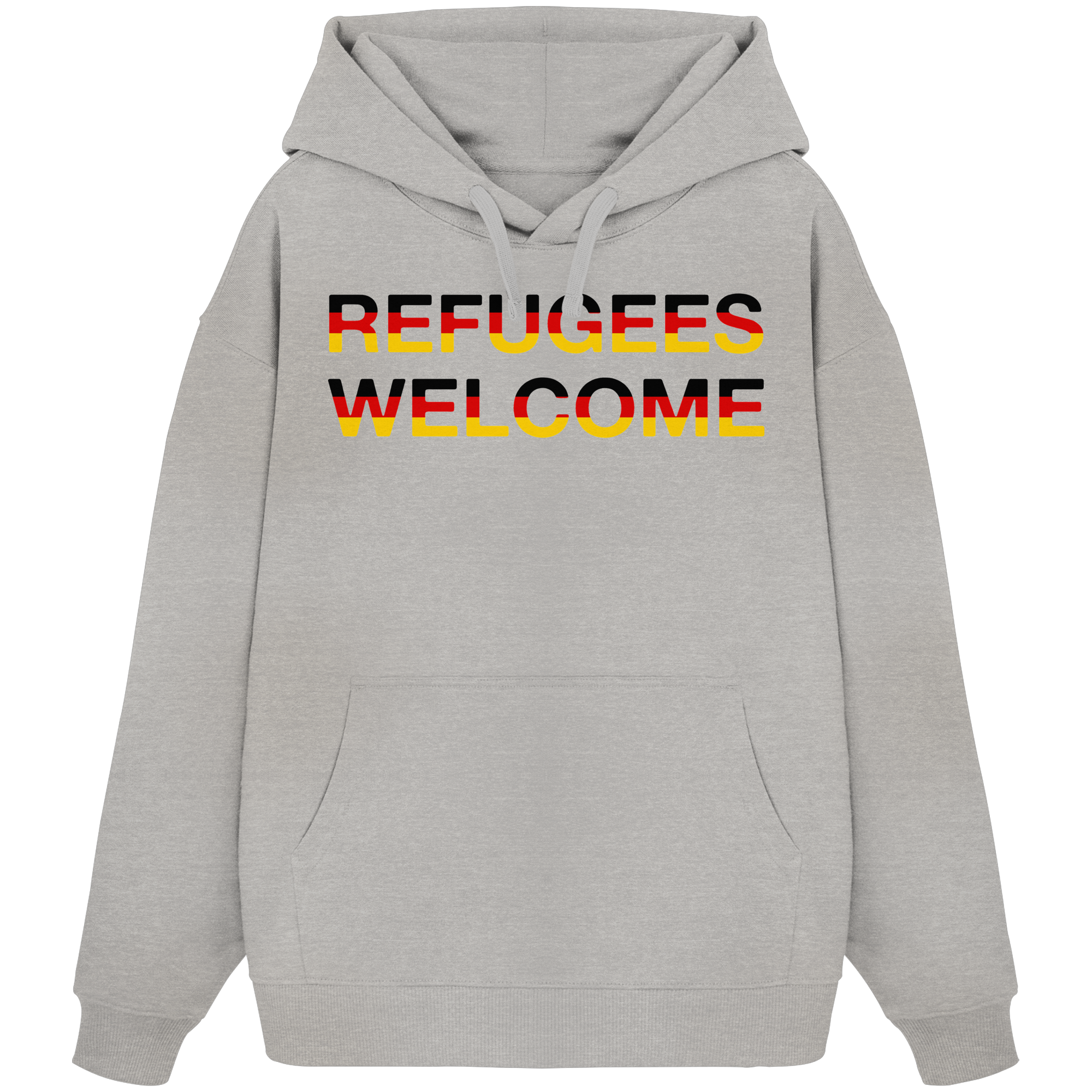 Refugees Welcome in Deutschlandfarben Oversize Hoodie