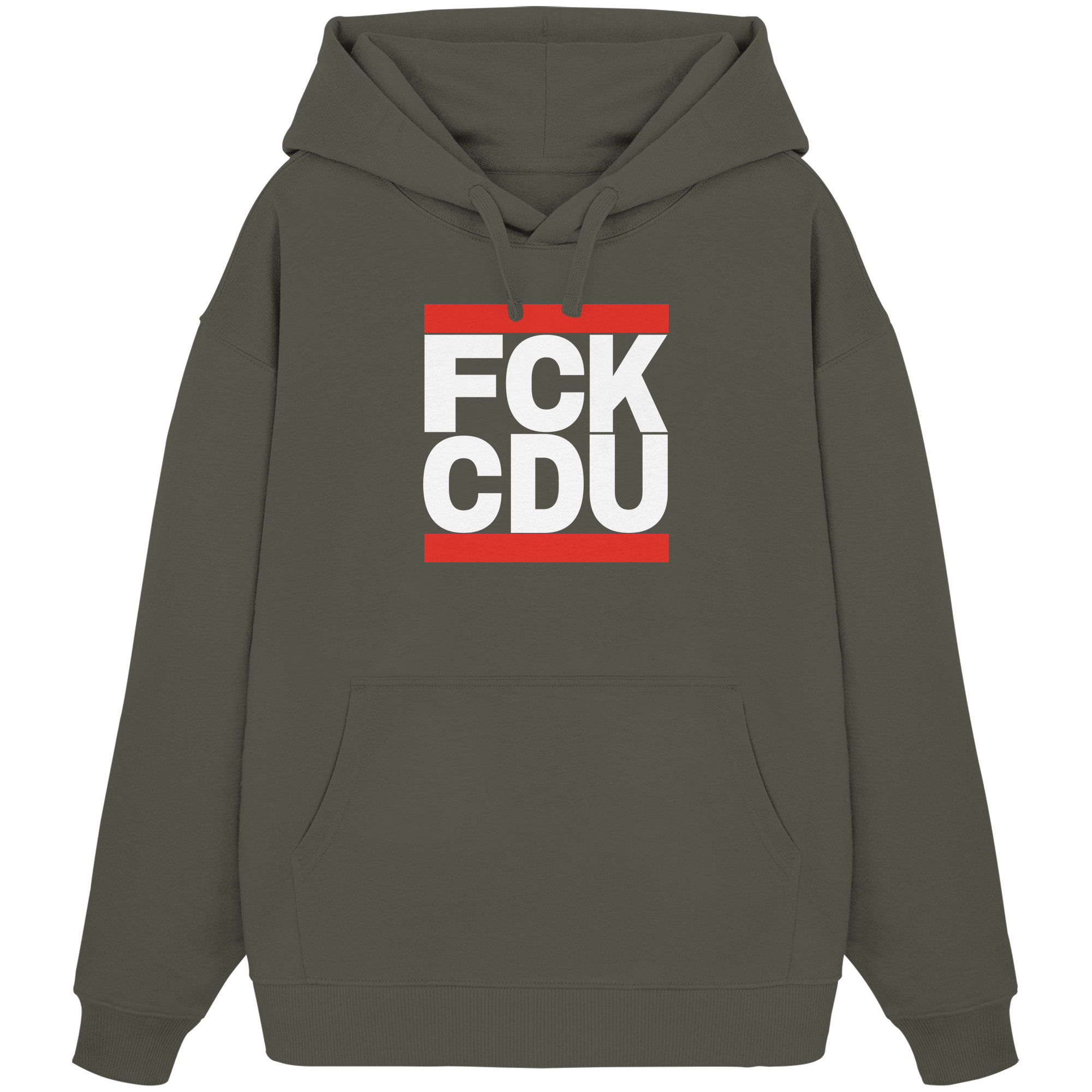 FCK CDU (weiße Schrift) - Organic Oversize Hoodie