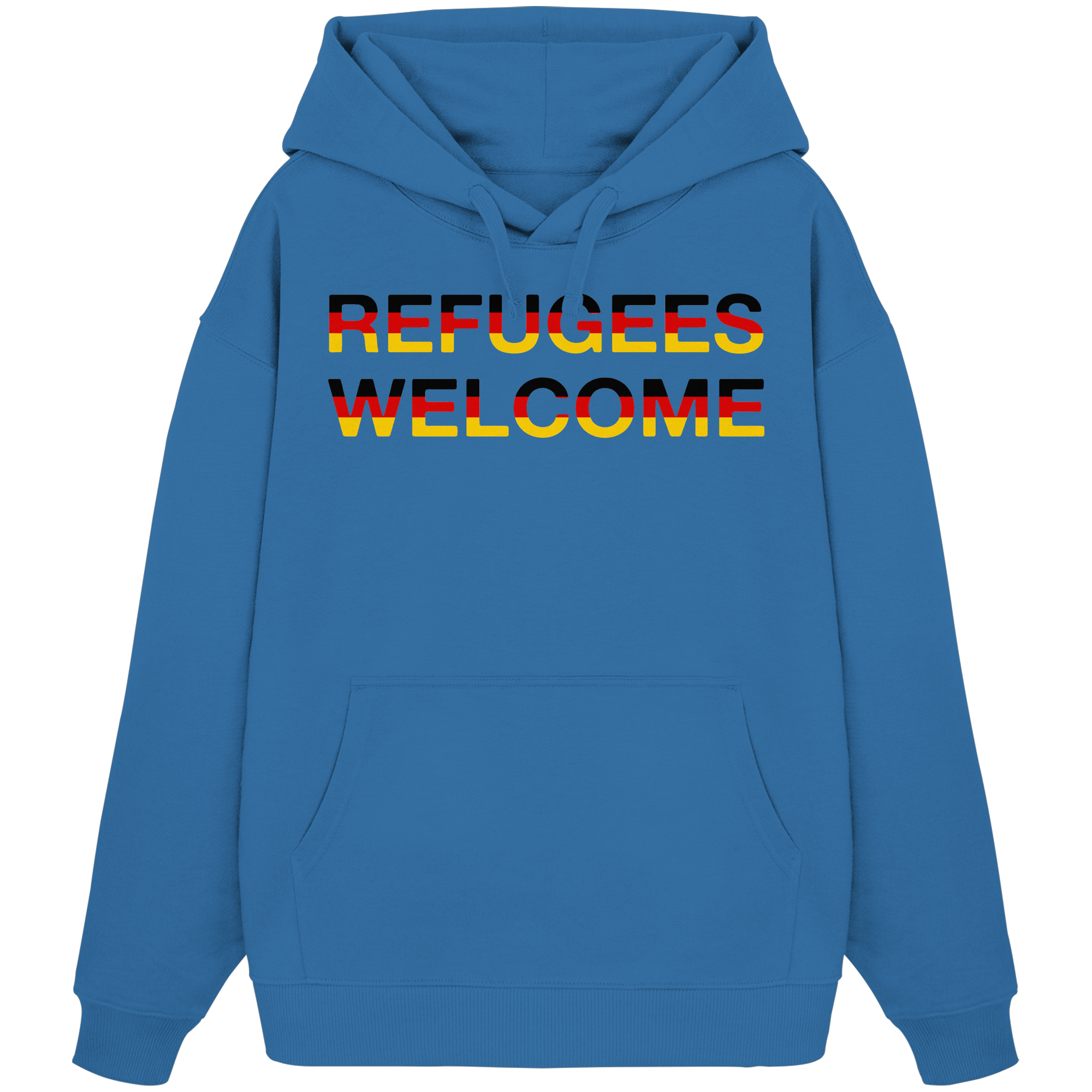 Refugees Welcome in Deutschlandfarben Oversize Hoodie