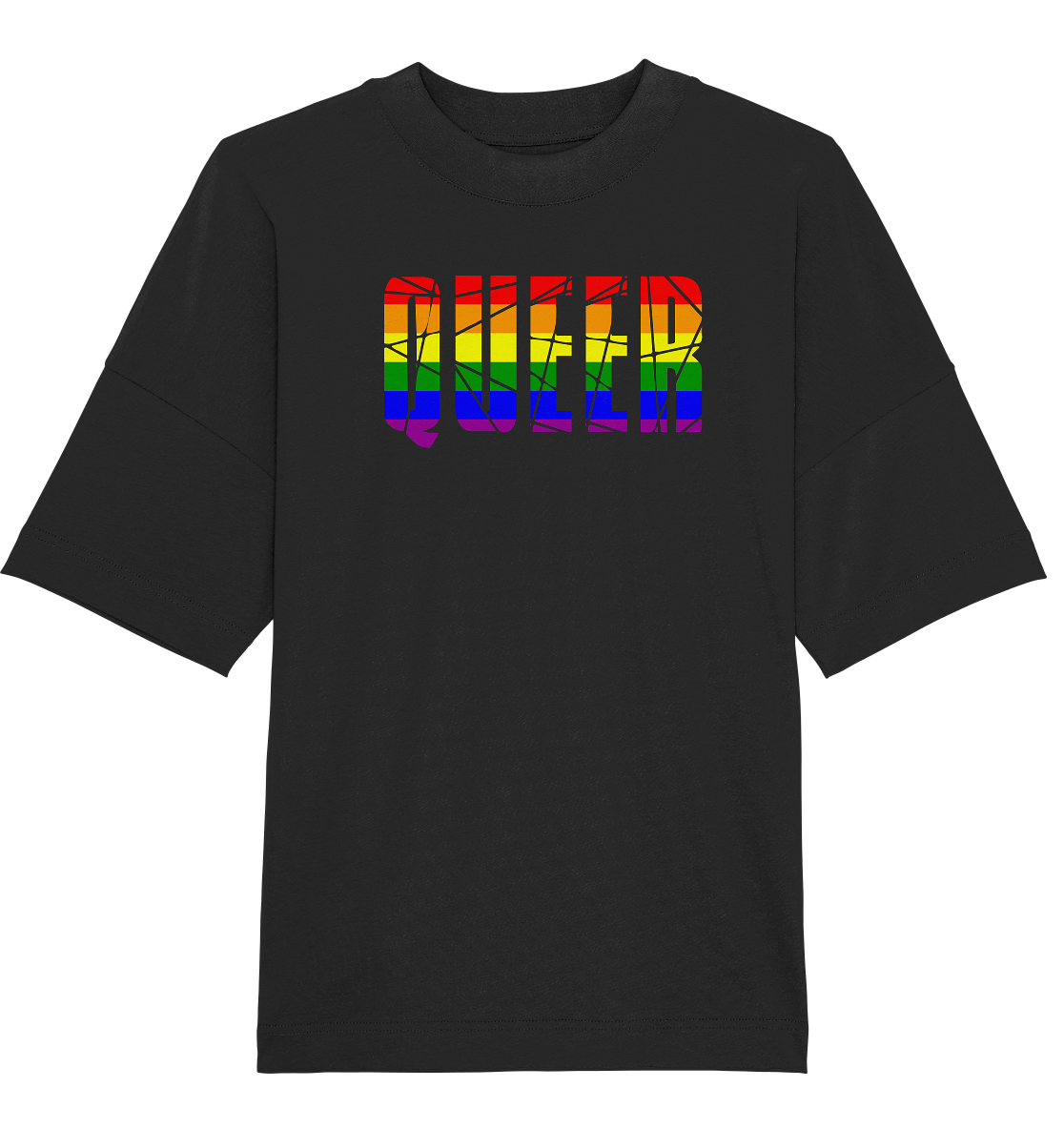 QUEER in Regenbogen-Farben Oversize Shirt