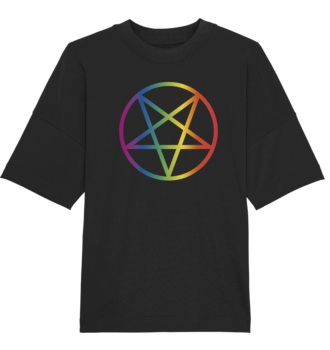 Regenbogen Pentagramm Oversize Shirt