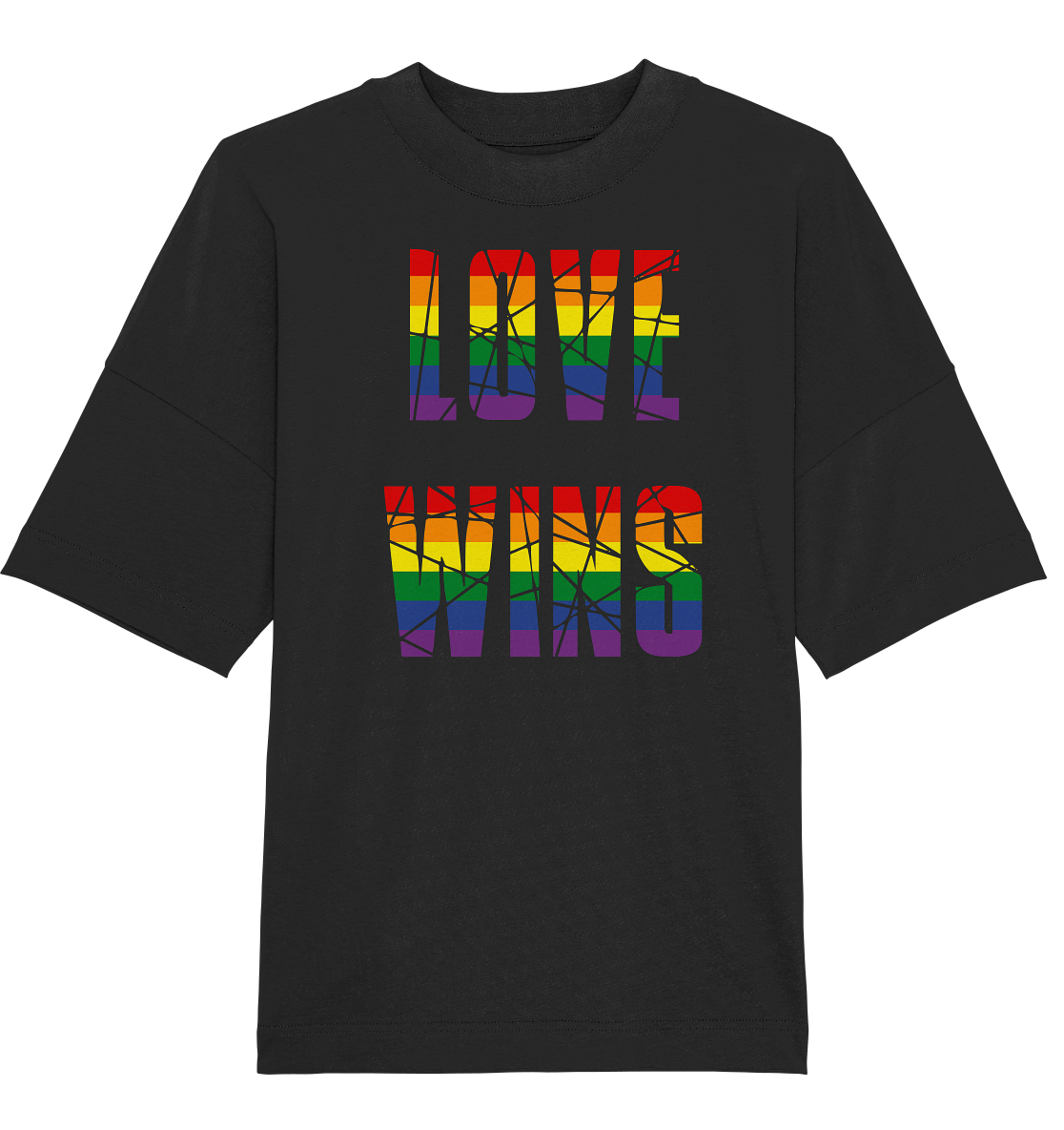 LOVE WINS in Regenbogen-Farben Oversize Shirt