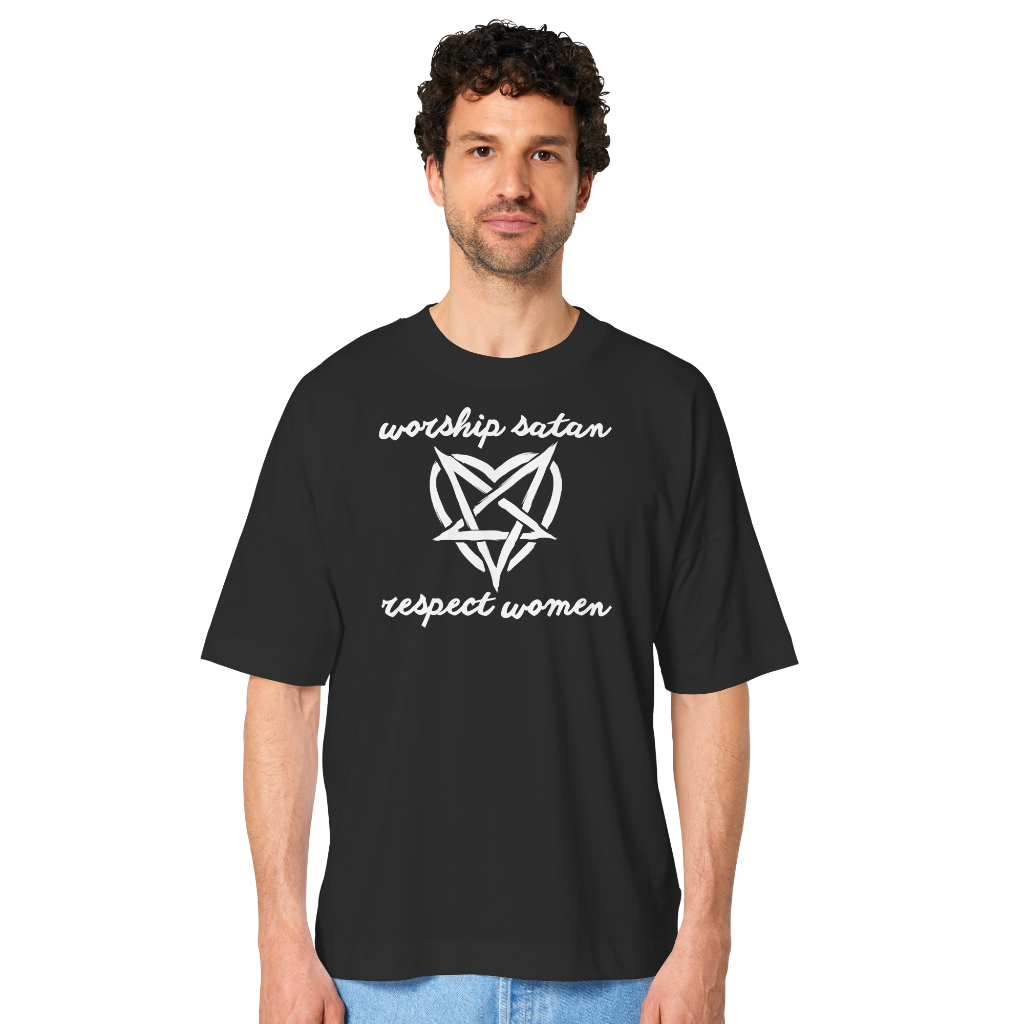 Worship Satan Respect Women - Organic Oversize Shirt