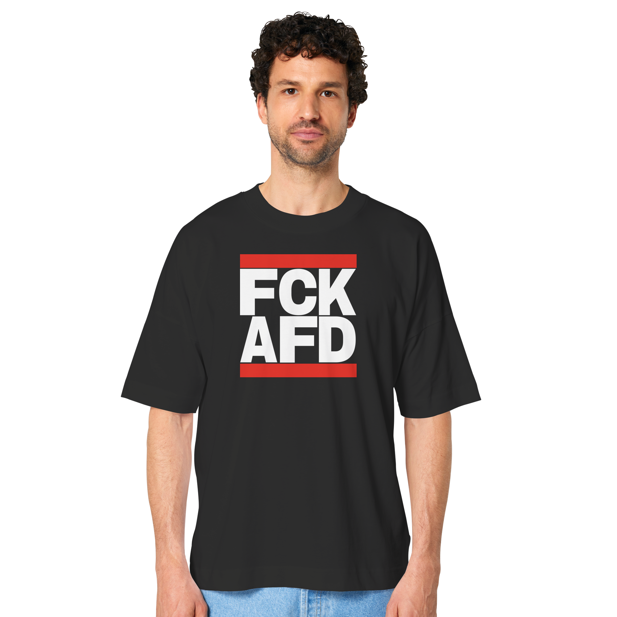 FCK AFD (weiße Schrift) - Oversize Shirt