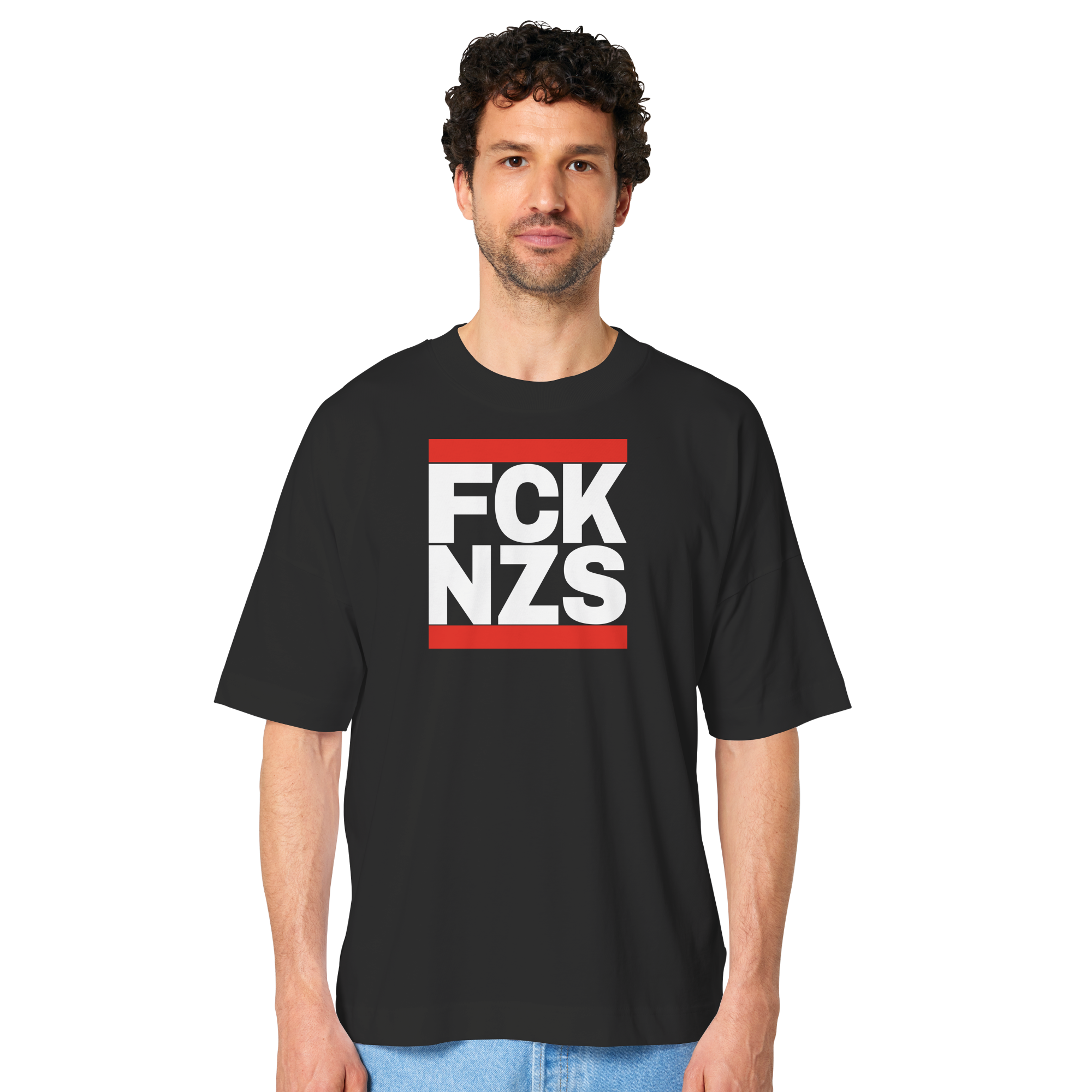 FCK NZS (weiße Schrift) - Oversize Shirt