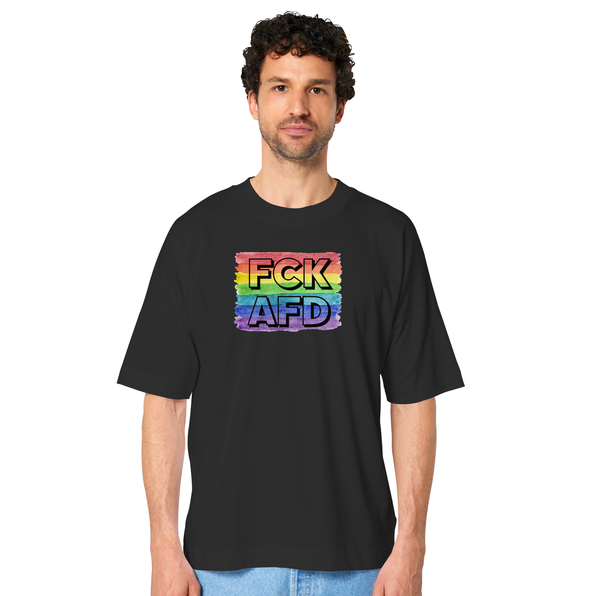 FCK AFD "Rainbow Resistance Edition" - Organic Oversize Shirt