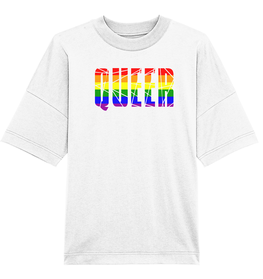 QUEER in Regenbogen-Farben Oversize Shirt