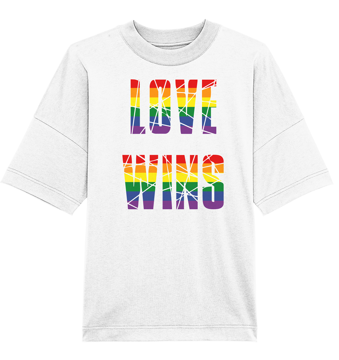 LOVE WINS in Regenbogen-Farben Oversize Shirt