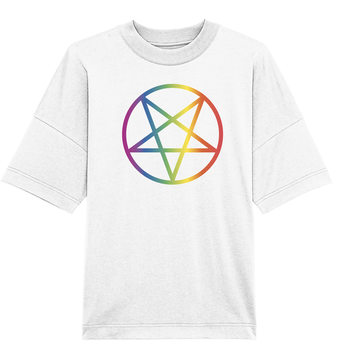 Regenbogen Pentagramm Oversize Shirt