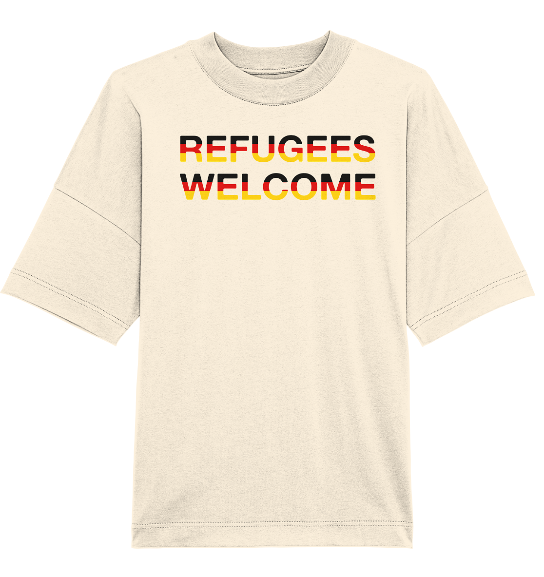 Refugees Welcome in Deutschlandfarben Oversize Shirt