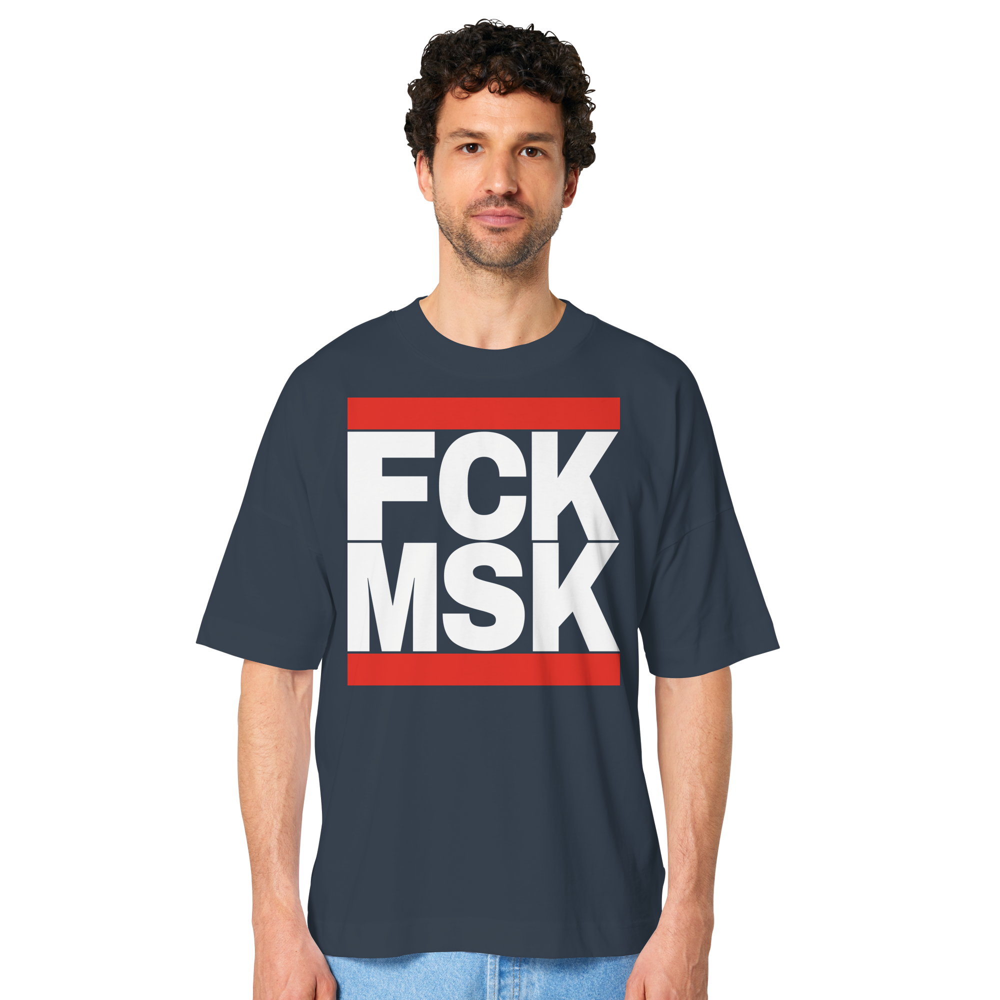 FCK MSK (weiße Schrift) - Oversize Shirt