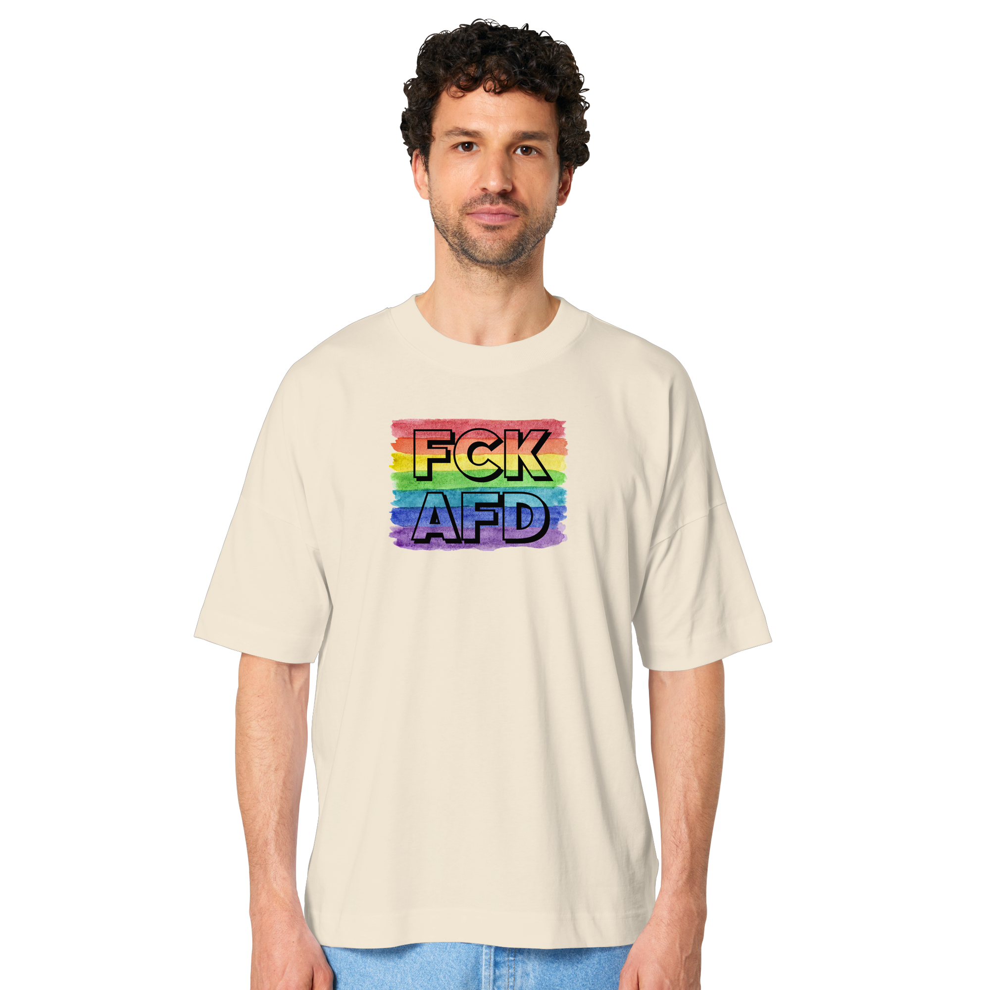 FCK AFD "Rainbow Resistance Edition" - Organic Oversize Shirt