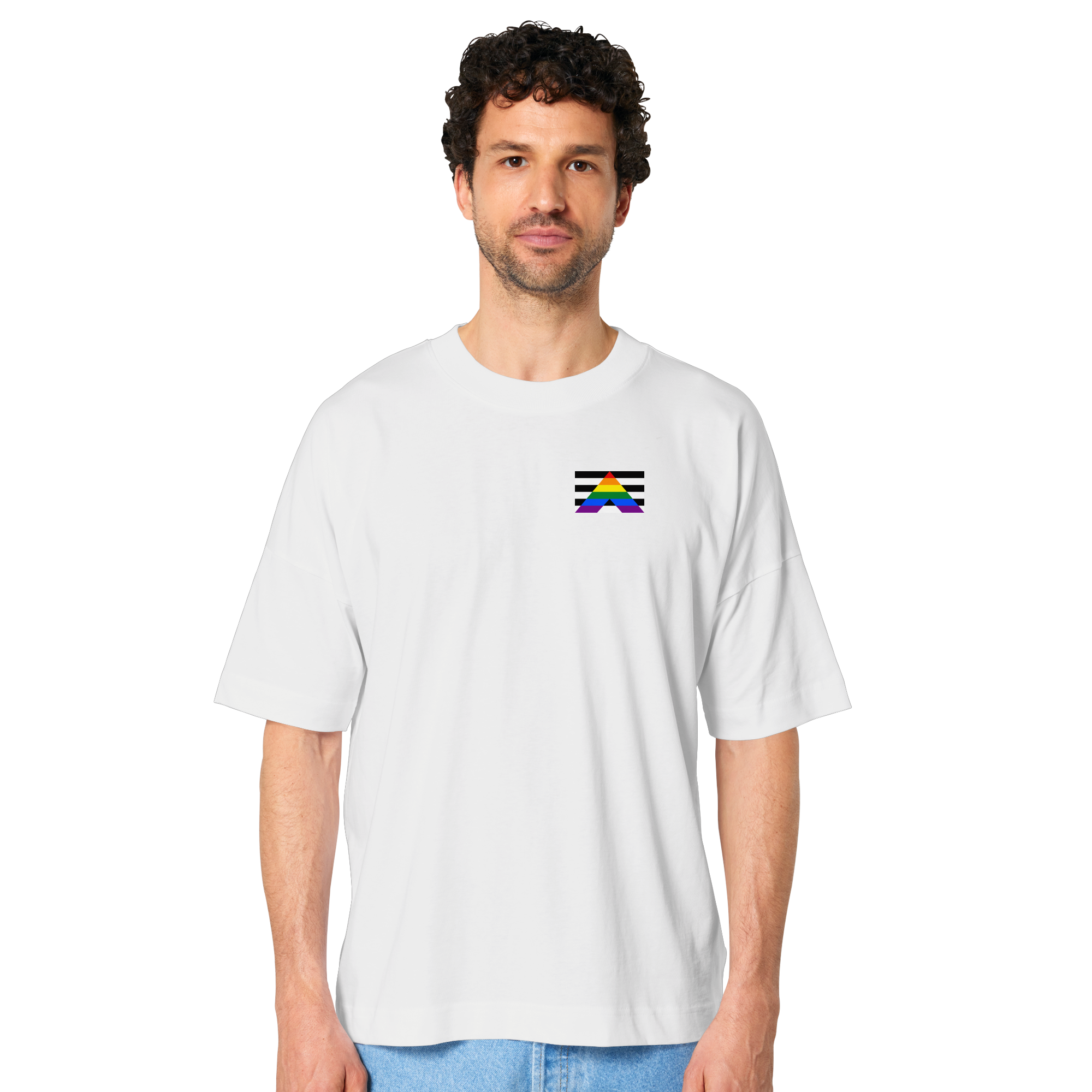 Straight Ally Pride Flag - Organic Oversize Shirt