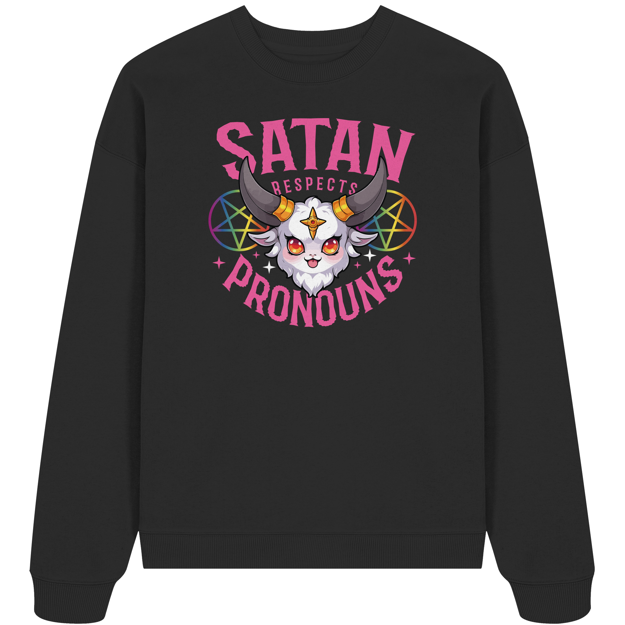 Satan Respects Pronouns - Organic Oversize Sweatshirt