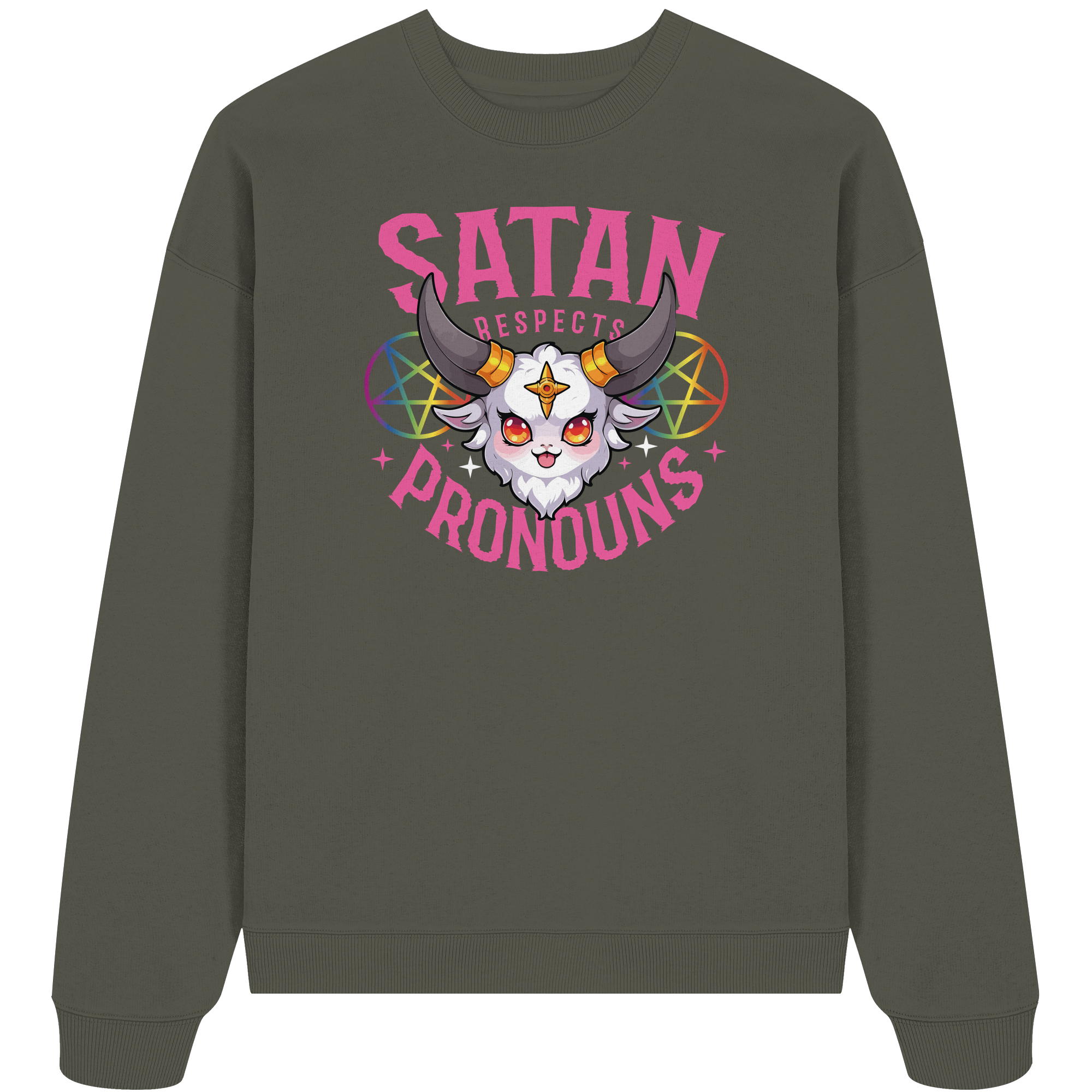 Satan Respects Pronouns - Organic Oversize Sweatshirt