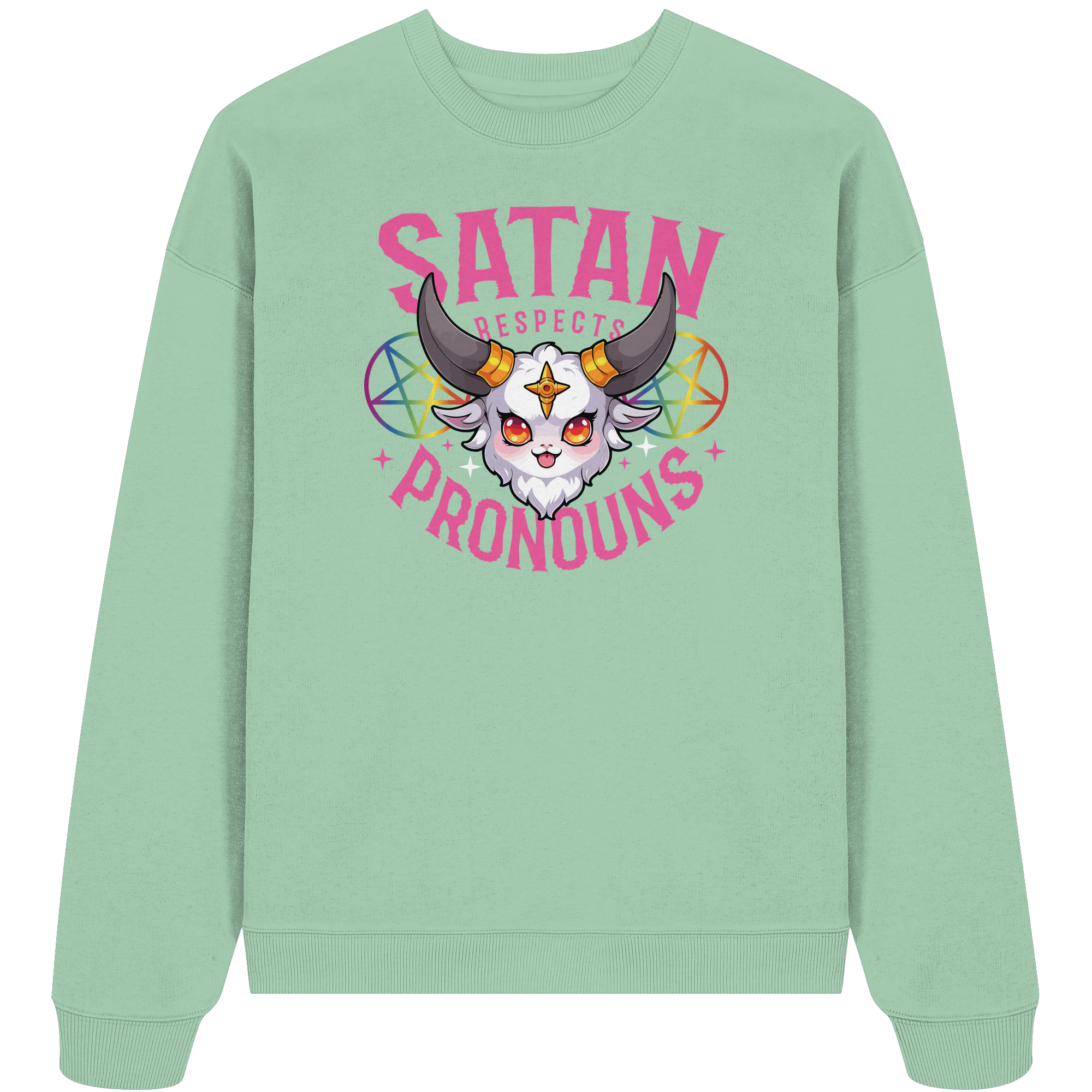 Satan Respects Pronouns - Organic Oversize Sweatshirt