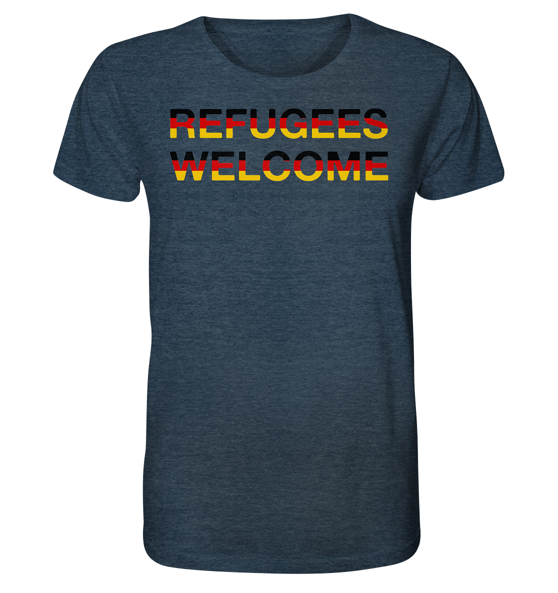 Refugees Welcome in Deutschlandfarben Unisex Shirt