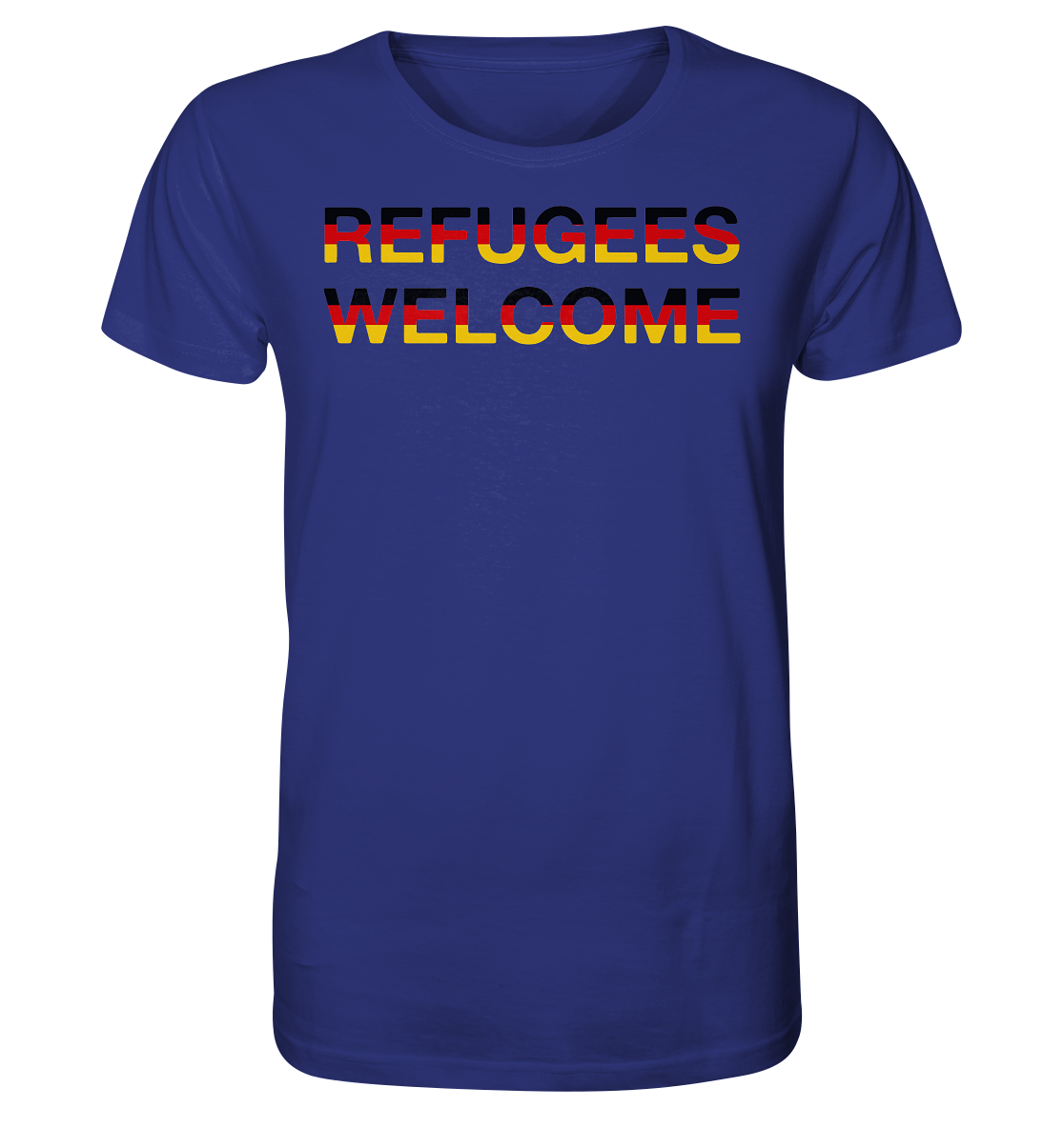 Refugees Welcome in Deutschlandfarben Unisex Shirt