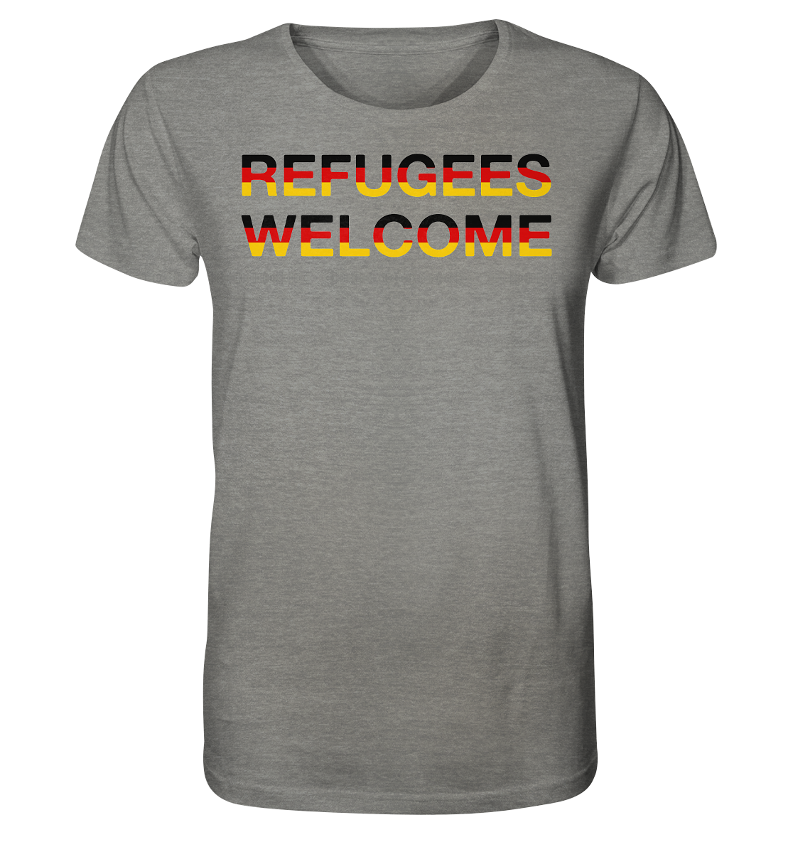 Refugees Welcome in Deutschlandfarben Unisex Shirt