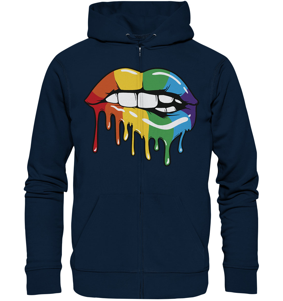 Regenbogen Lippen Unisex Sweatjacke