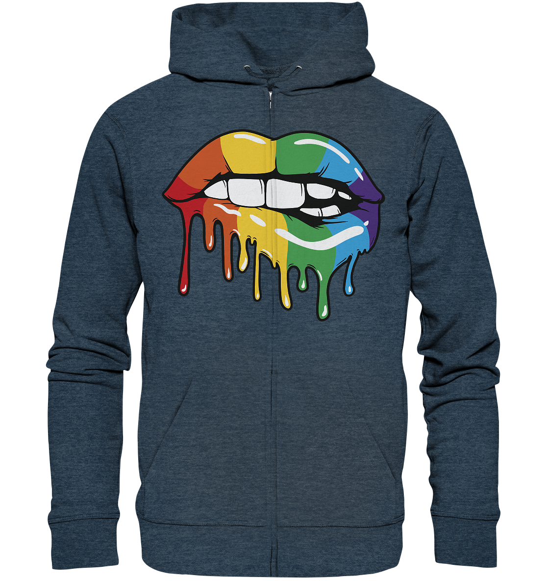 Regenbogen Lippen Unisex Sweatjacke