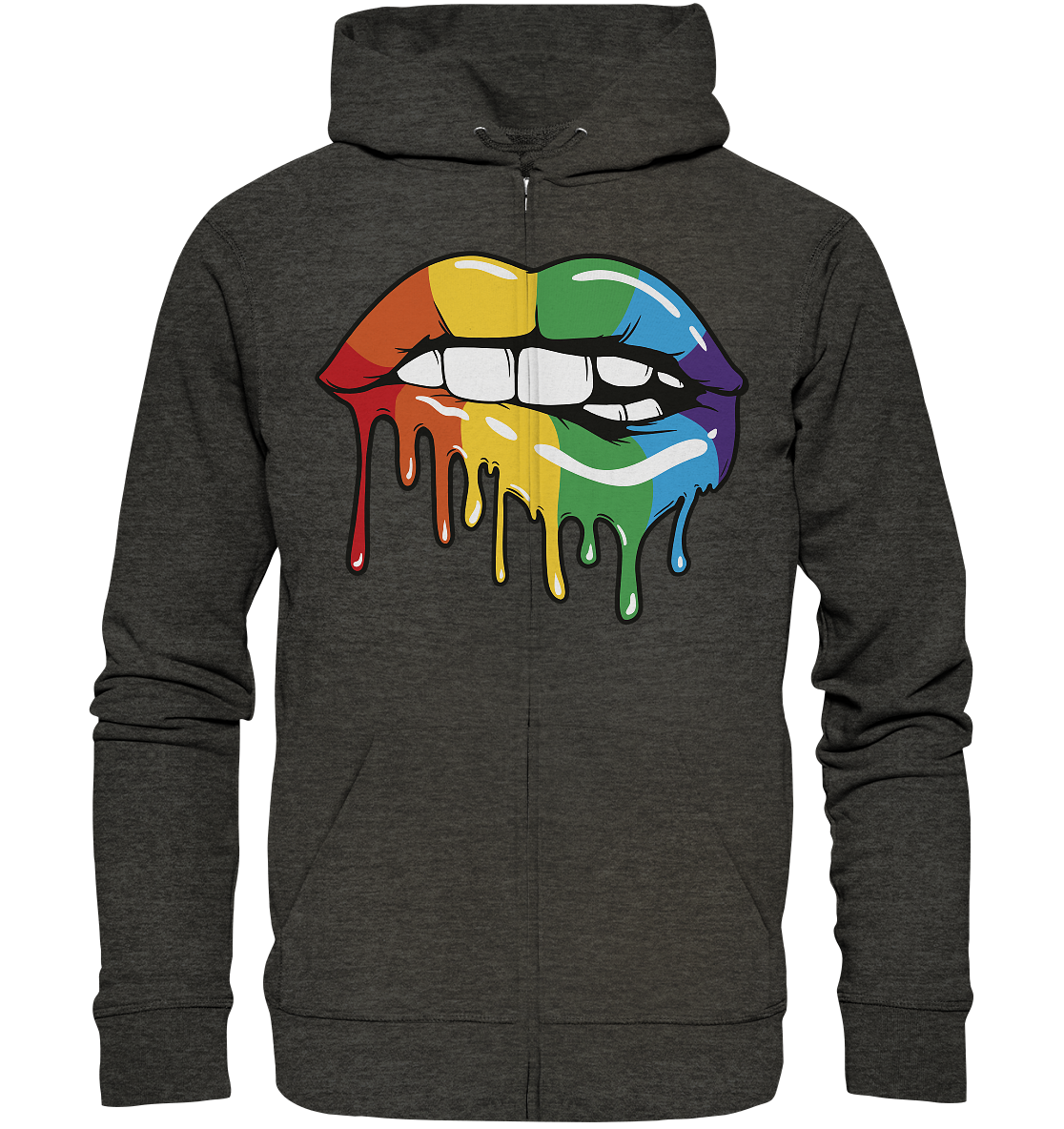 Regenbogen Lippen Unisex Sweatjacke